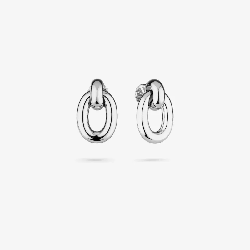 Pendientes plateados bold mujer diseño aro | Radiant