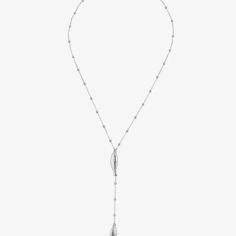 Collar plateado mujer pez vertical Sea | Radiant