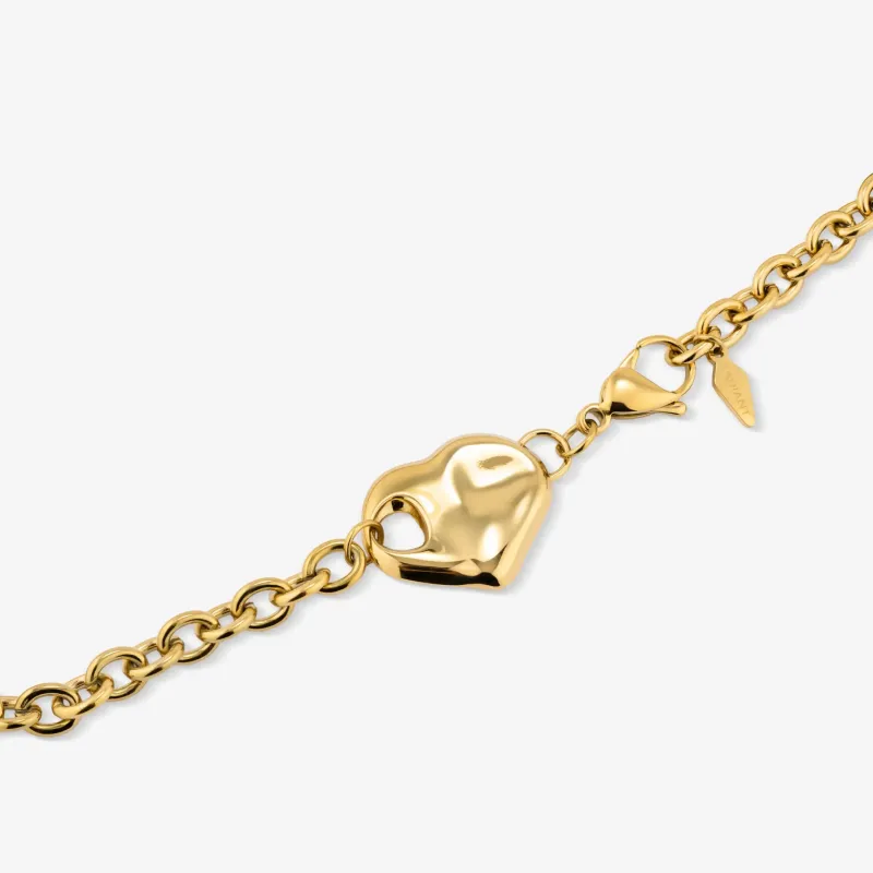 Pulsera dorada mujer corazón Center | Radiant