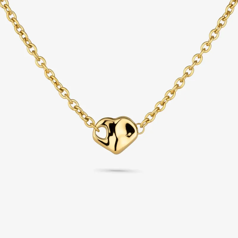 Collar dorado mujer corazón Center | Radiant