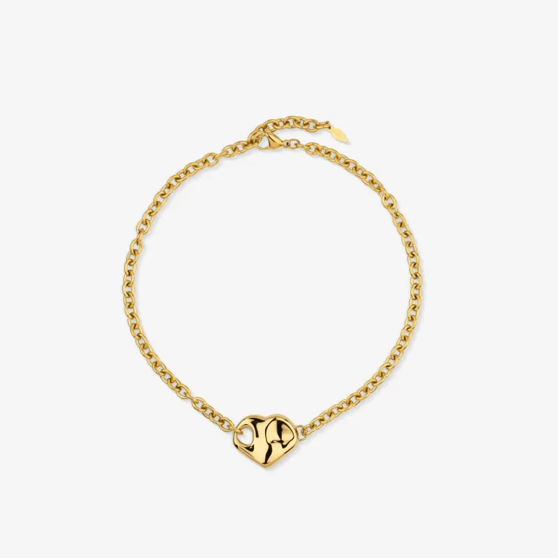 Collar dorado mujer corazón Center | Radiant