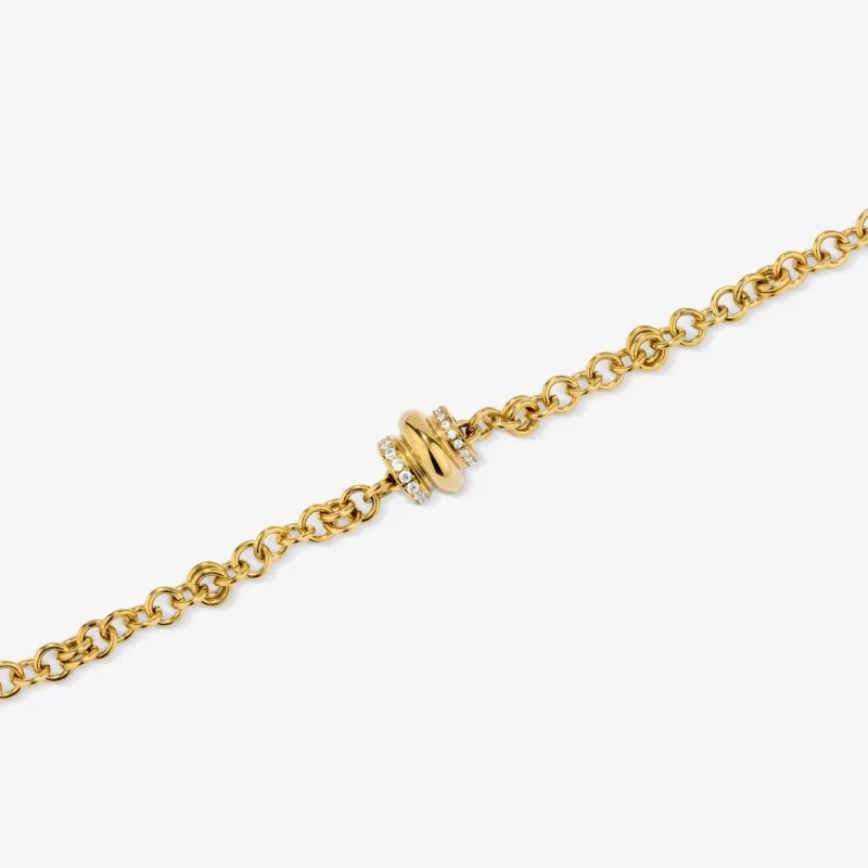 Pulsera dorada mujer con cristal Frost | Radiant